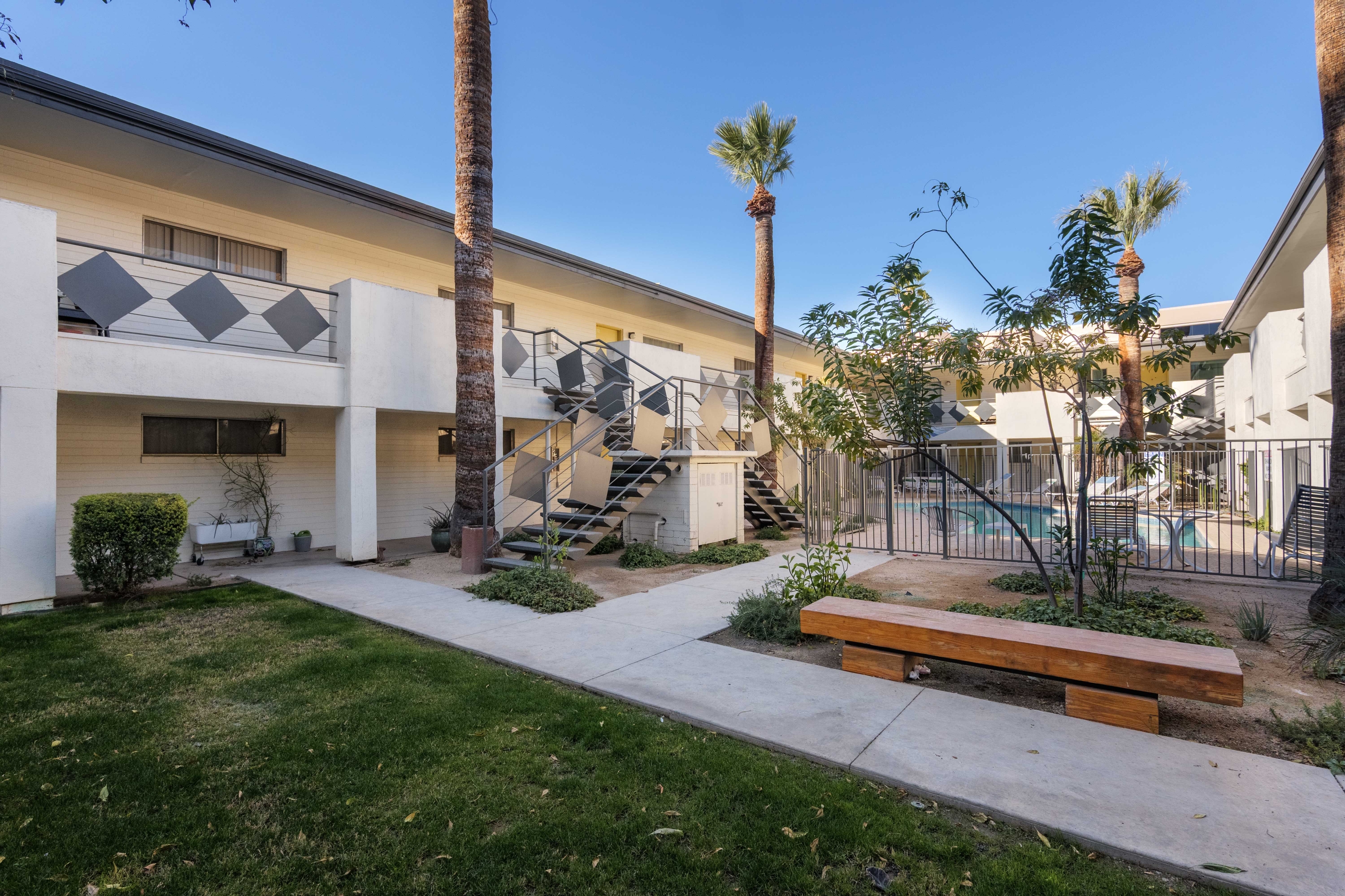 Shared outdoor space at Villa Riviera.