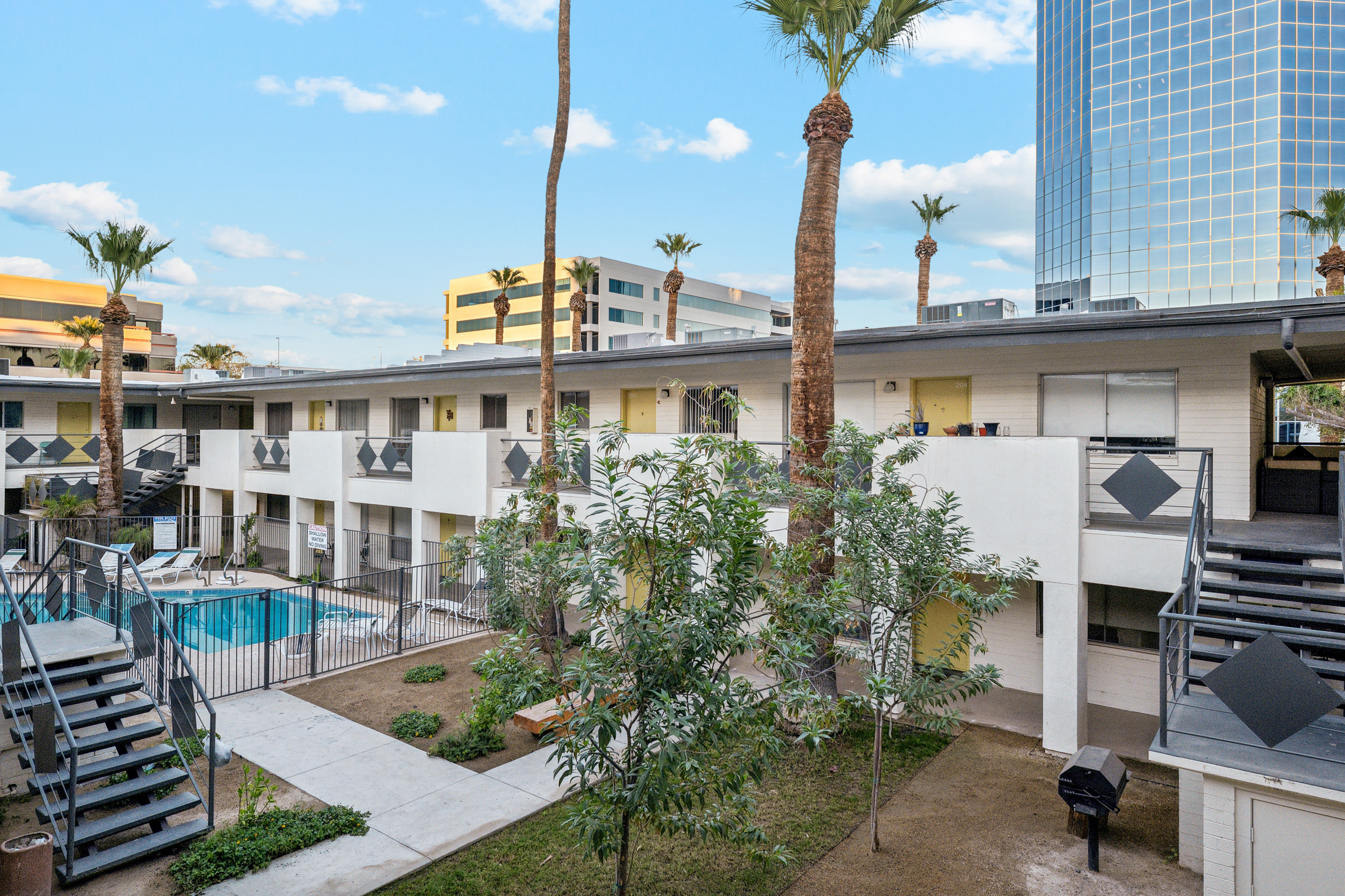 Shared outdoor space at Villa Riviera.
