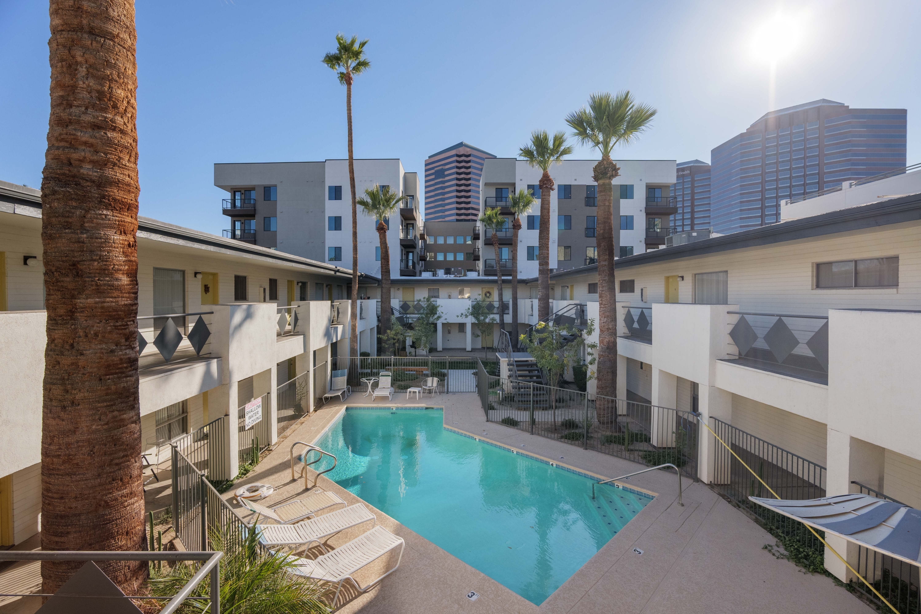 Pool and poolside area at Villa Riviera.