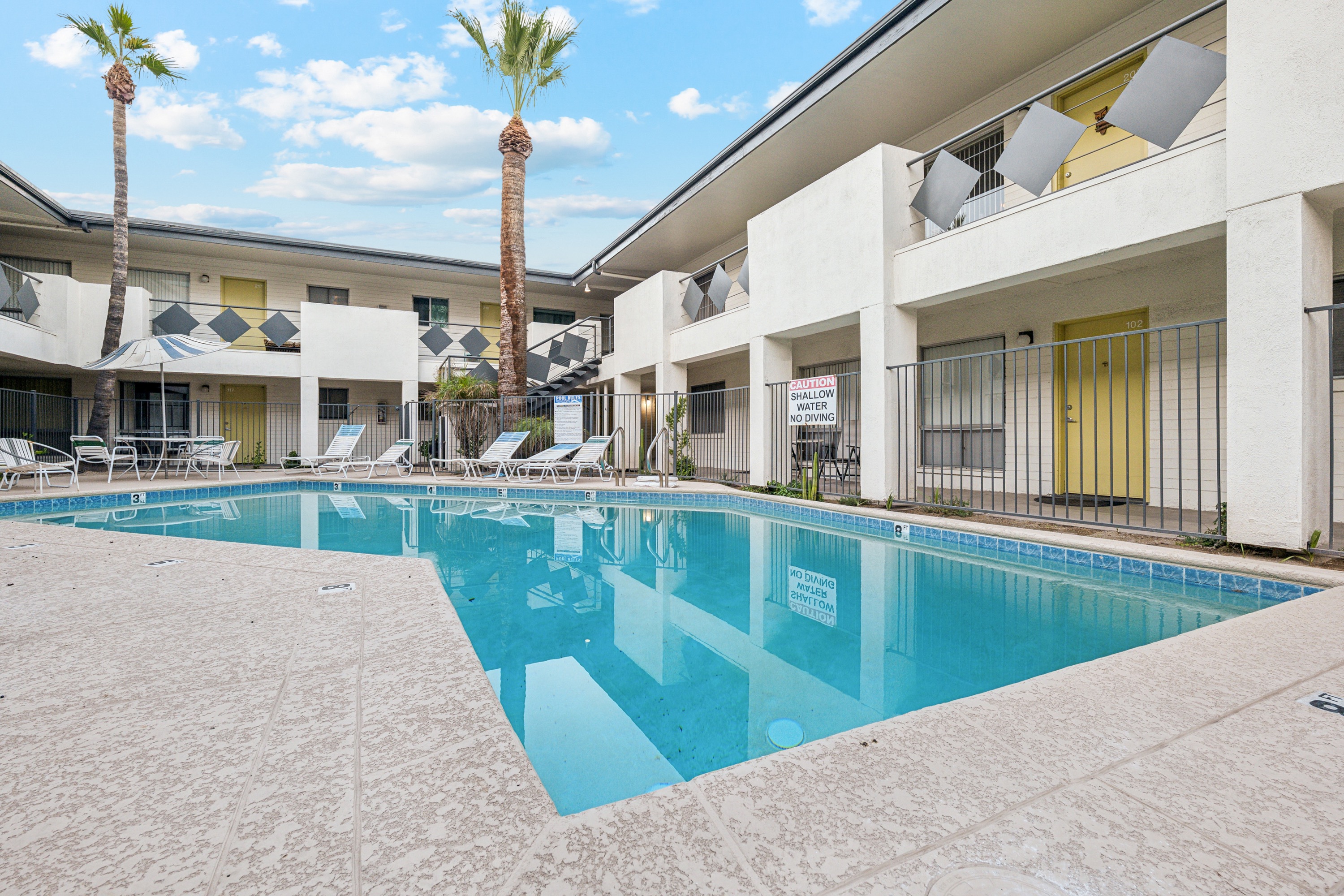Pool and poolside area at Villa Riviera.